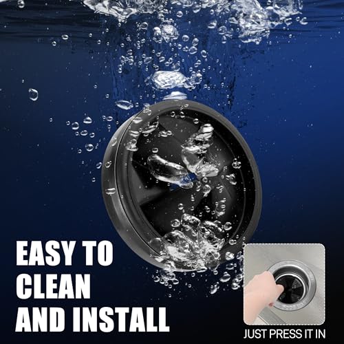 3 3/8" Garbage Disposal Splash Guard Sink Baffle QCB-AM Replacement for InSinkErator Evolution Series, Upgraded Funmit Removable Quiet Collar Drain Plugs, Garbage Disposer Accessories, Black - color: Black - 2 Pack