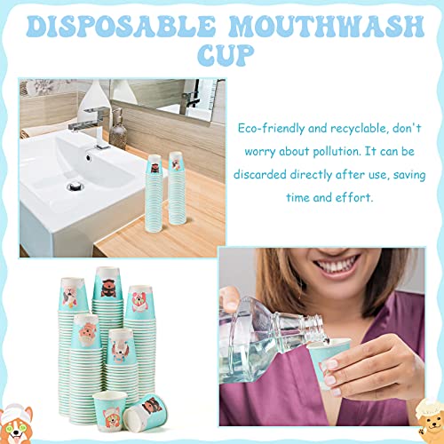 Patelai 500 Pack 3 oz Paper Cups Disposable Bathroom Small Mouthwash Animal Beverage Drinking Cups for Home, Office, Travel, Party(Bathroom Dog) - style: Bathroom Dog