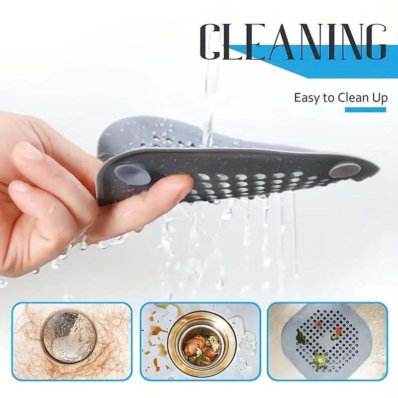 3Pack Silicone Drain Strainer Hair Catcher Bathroom Home Daily Use