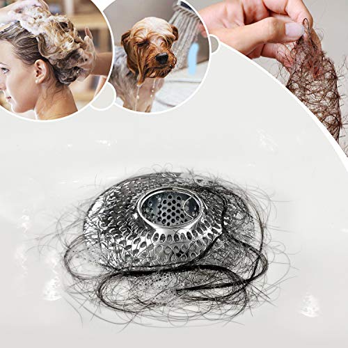 LEKEYE Drain Hair Catcher/Bathtub Shower Drain Hair Trap/Strainer Stainless Steel Drain Protector(Patented Product) - color: Silver