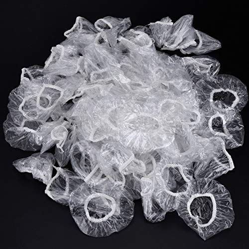 Outus 100 Pack Clear Disposable Ear Covers Plastic Waterproof Ear Protectors for Shower, Hair Dye, Bathing