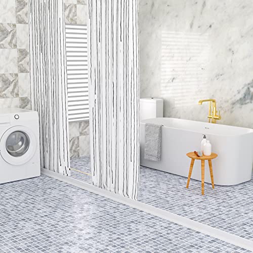 3" High Shower Threshold Water Dam 118 IN Collapsible Shower Water Splash Guard for Curbless Shower Threshold Barrier Water Stopper for Wet and Dry Separation Bathroom and Kitchen (White) - color: White, style: 118 inch