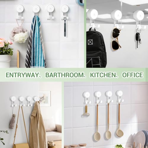 LUXEAR Suction Hooks Powerful Vacuum Suction Cup Hooks-2PACK Razor White - size: 2 Pack Razor