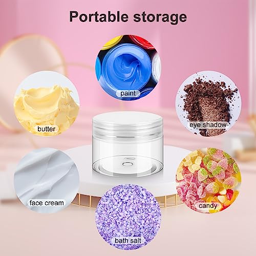 Loretoy 36 Pack 4 OZ Plastic Jars with Lids, BPA Free, Reusable, Refillable Transparent Cosmetic Containers for Bath Salts, Cosmetics, Powders, Beauty Product and Small Accessories - White - color: White, size: 4 Ounce