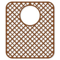 2 Pack Silicone Sink Protectors for Kitchen Sink, Trellis Pattern 13 x 11 Inches Sink Mat, Non-Slip and Durable Sink Protector Silicone, Rear Drain, Coffee - color: Coffee