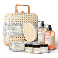 COBA'S DAUGHTER Luxury 7-Piece Bath & Body Gift Set with Rattan Case | Curated body wash, bubble bath & scrub | Gifted for holidays, birthdays & bridal showers - style: Bath & Body Ritual Set