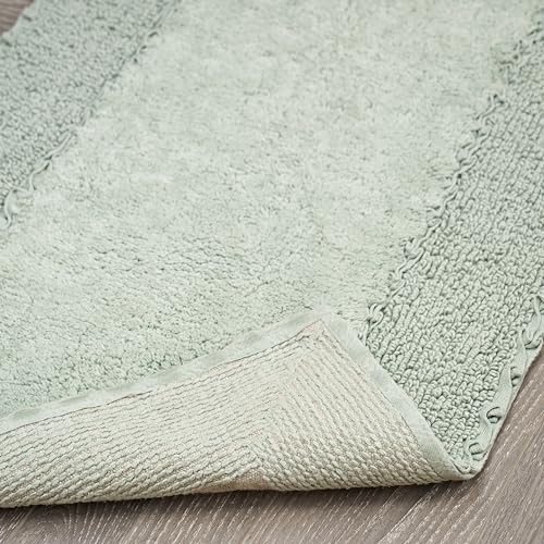 Laura Ashley Ruffle Border 100% Cotton Bath Rug, Green, 20"x 34" - color: Sage Green, size: 1'8" x 2'10" (Rectangular)