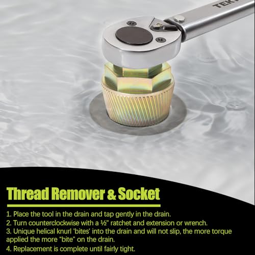 1.5'' Tub Drain Extractor, 8PCS Pipe Nipple Extractor Set with 1-inch Socket, Remove the Old, Broken, Stubborn, Rusted Drain Tub Bathtub Stopper, Strong Grab Plumbing with Storage Case - size: 8 Pieces