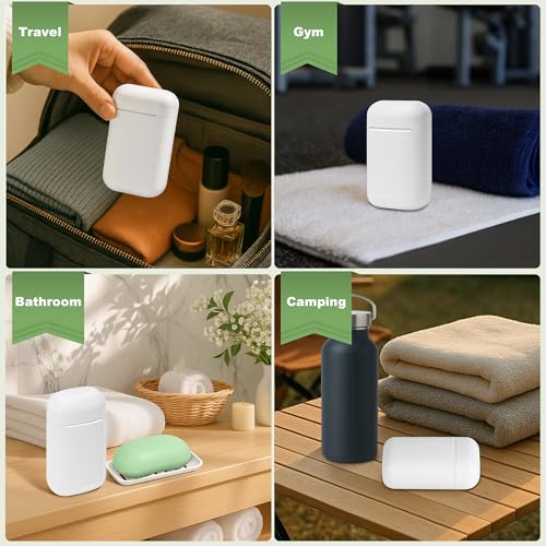 Travel Soap Case soap Holder,Leak Proof with Silicone Sealed lid,White | Keep Dry with Drainage Tray,Soap Dish for Travel, Gym, Bathroom, Outdoor, Camping, School - color: White