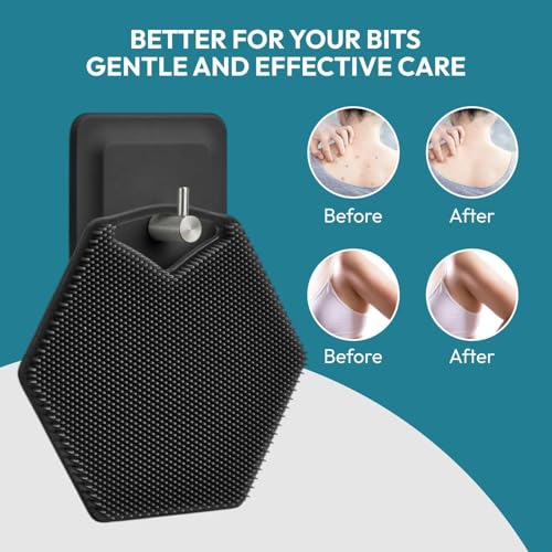 Silicone Body Scrubber & Scalp Massager for Men & Women | Cleanses, Exfoliates & Removes Dead Skin | Super Soft Silicone Bristles for Both Body and Hair | Set of 2