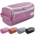 emissary Hanging Travel Toiletry Bag for Men, Dopp Kit - Pink | Built-in hook, waterproof wipe-clean lining, clear & mesh pockets; men's travel toiletry organizer, folds flat - color: Pink