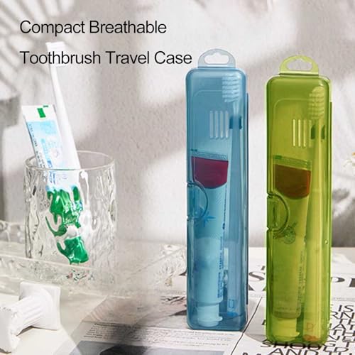 2 Packs Toothbrush Travel Case, Breathable Toothbrush Travel Holders, Compact Portable Toothbrush Holder for Travel, Vacation, Camping, Gym, Business Trips, Office, Cruise - color: Clear