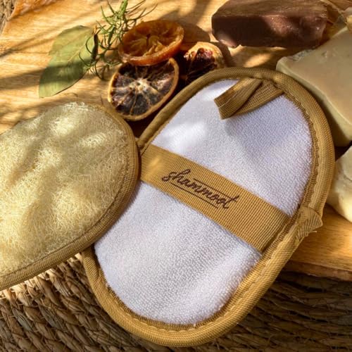 Natural Loofah Exfoliating Body Scrubber – Natural Loofah Sponge Exfoliates Face & Body for Healthier Skin – 2-Sided Loofas for Men & Women – Body Wash Shower Scrubber Luffa(Pack of 2) - size: 1 Count (Pack of 2)
