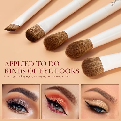 Jessup Makeup Brushes 14Pcs Makeup Brush Set Premium Synthetic Powder Foundation Contour Blush Concealer Eye Shadow Blending Liner Make Up Brush Kit Light Grey with Gift Box, T329-G - color: H-Light Grey Gift, size: Full Brush Set