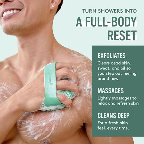 Sud Scrub® Antimicrobial Silicone Body Scrubber, Exfoliating Body Brush for Sensitive Skin, Antibacterial Shower Scrubber for Body, Bathroom Essentials for Men & Women, Mint - color: Mint