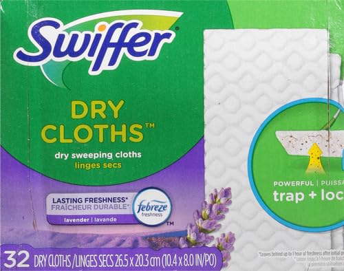 Swiffer Sweeper Dry Sweeping Pad,Multi Surface Refills for Dusters Floor Mop,with Febreze Lavender,32 Count (Pack of 4) - size: 32 Count (Pack of 4)