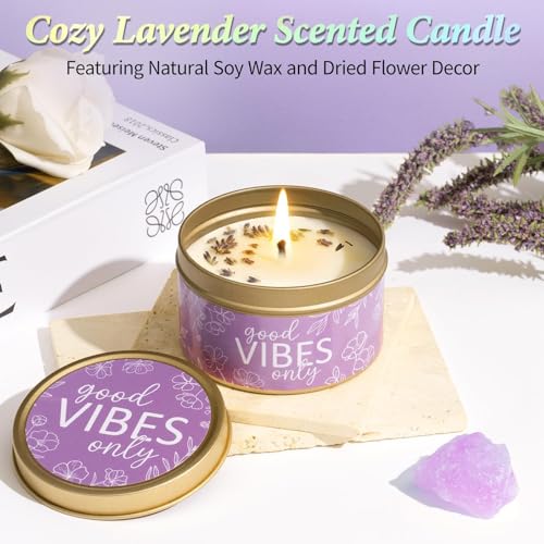 Spa Gifts for Women Bath Gift Set, Lavender Relaxing Spa Gift Baskets Home Bath Set Self Care Kit Care Package Thank You Birthday Mothers Day Easter Gifts for Women Mom Friends Sister Teen Girl Wife - color: Purple-Lavender