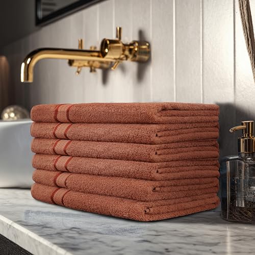 COTTON CRAFT Ultra Soft Hand Towels - 6 Pack Luxury Hand Towels - 100% Cotton Plush Absorbent 580 GSM Large Towel - Quick Dry Durable Machine Washable - Bathroom Kitchen Gym Spa - 16 x 28 - Mocha - color: Mocha, size: 6 Pack Hand Towels