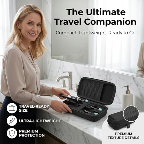 Electric Toothbrush Case compatible for Oral B, Electric Toothbrush Travel Case Portable（black）