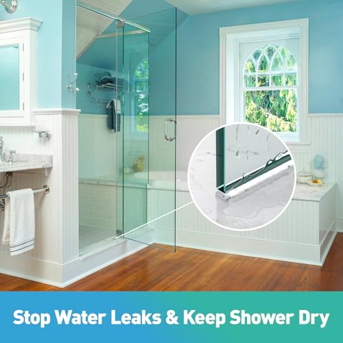 Shower Dam, 2 PCS 1/2" X 1/4" (WxH) Shower Threshold Water Dam,36In Clear Acrylic Shower Bottom Seal Stop Shower Leaks and Create a Water Barrier - size: 1/2 X1/4" (WxH)
