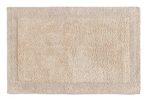 Cotton Reversible Bathmats 20"X32" Beige – 100% Cotton Bath Mat, Anti?Skid, Soft & Absorbent Bathroom Rug for Shower, Tub & Entryway - color: Beige, size: 20"X32" - Reversible
