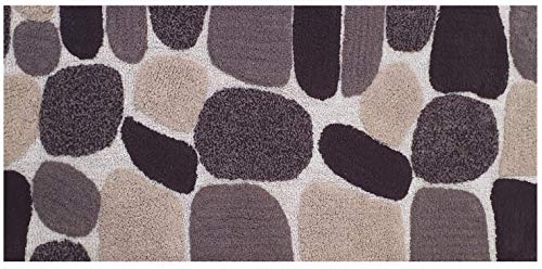 THE BEER VALLEY Pebble Bath Runner Rug 2x5 Feet - Beige Brown | Non Slip Cotton Runners for Bathroom, Washable Absorbent Long Bath Floor Rugs - color: Beige/Brown, size: 24 x 60 inches