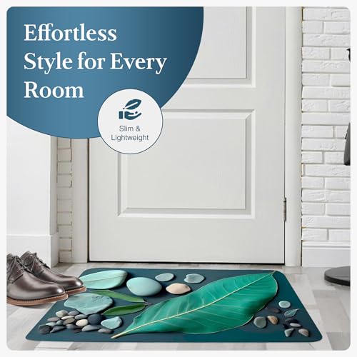 Decorative Bath Mat - Thin, Durable, Non-Slip Quick-Dry Floor Mat - Bathroom & Kitchen (40×60 cm) - size: 1'4" x 1'11" (Rectangular)