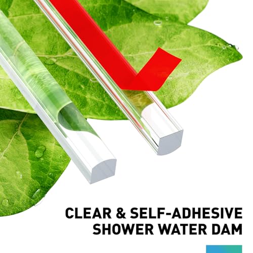 Shower Dam, 2 PCS 3/8" X 3/8" (WxH) Shower Threshold Water Dam,36In Clear Acrylic Shower Bottom Seal Stop Shower Leaks and Create a Water Barrier - size: 3/8" X 3/8"(WxH)
