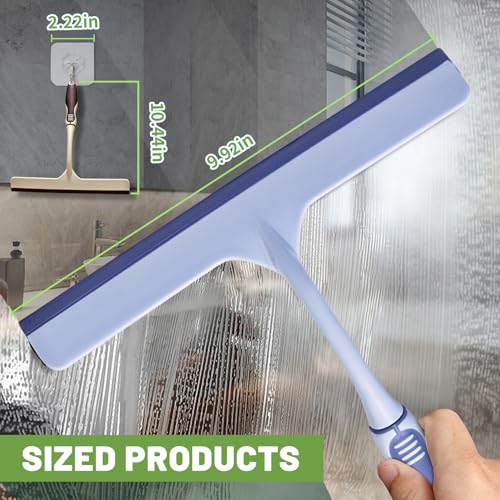 ENGZWHUAN Hanging Rubber Squeegee with Hook, mini Squeegee Shower Squeegee for Shower Glass Multipurpose Shower Squeegee for Glass Doors (Premium Version) - color: Premium Version
