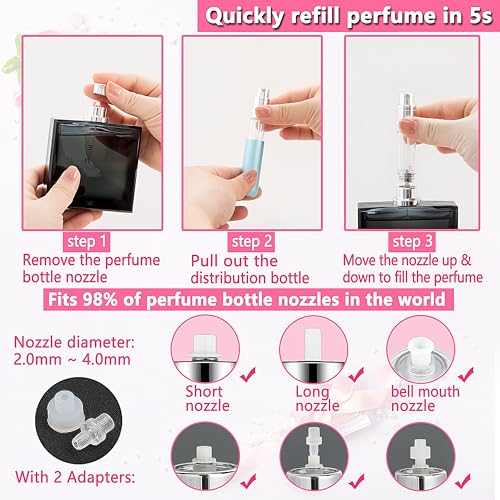 Travel Perfume Atomizer Refillable Bottle - 5ML Leakproof Luxury Travel Perfume Atomizer, Refillable Perfume Spray Bottle for Women (Light Blue) - color: Light Blue
