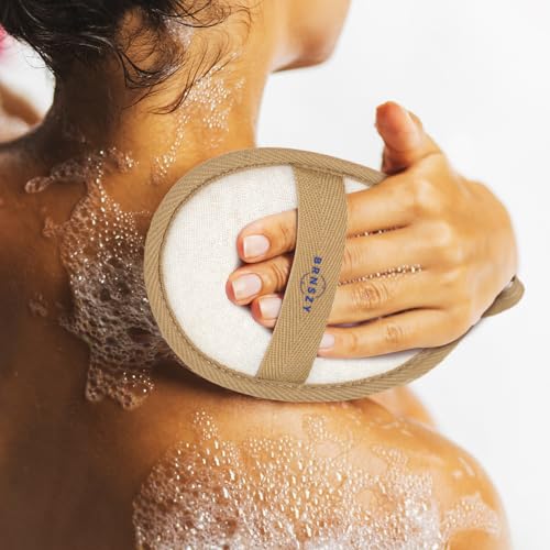 2 Pack Loofah Sponges, Plant Fiber Body Scrubbers, Seed-Free Processed, Gentle Exfoliating Bath Loofah, Reusable Shower Essentials for Daily Bathroom and Travel Use
