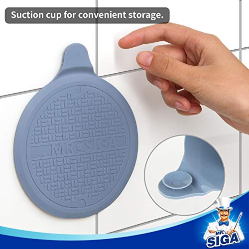 MR.SIGA Silicone Bathtub Stopper, Drain Stopper for Shower, Sink, 5.1" Diameter, 3 Pack - color: Green+blue+grey