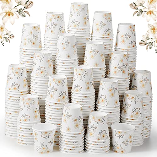 Tiamon 500 Pack 2 oz Paper Cups, Mini Mouthwash Disposable Bathroom Small Paper Drinking Espresso Cups for Home Office Travel Picnic Party Supplies(Magnolia) - style: Magnolia