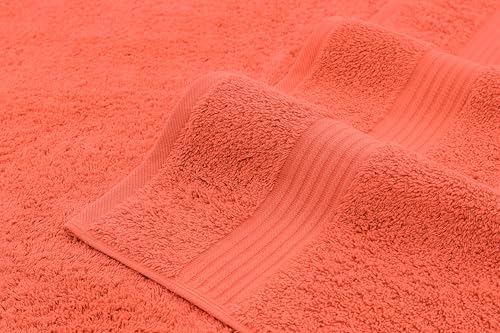 American Bath Towels 100% Cotton 6 Piece Turkish Towel Set, Ultra Soft Absorbent Bathroom Towels, 2 Bath Towel 2 Hand Towels 2 Washcloths, Coral - color: Coral, size: 6 Piece Towel Set XL