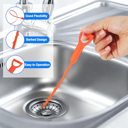 P Trap Cleaner Set,3 IN 1 P Trap Brush | Extra Long Cleaning Set with Drain Snake Remover,Wire Brush and All Bristle Brush, for Shower Kitchen Sink Bath Tub Bathroom