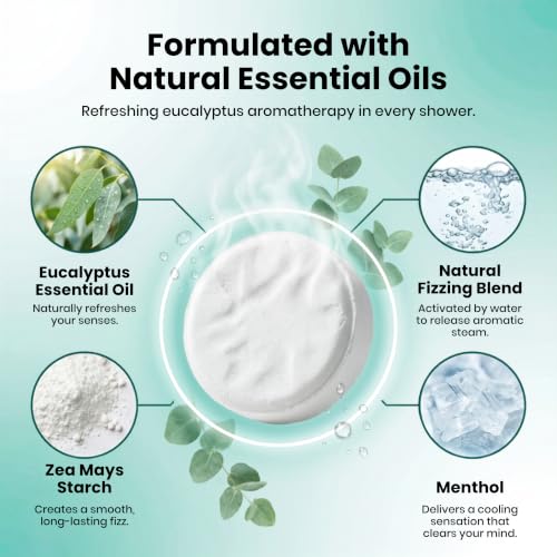 Body Restore Shower Steamers Aromatherapy 15 Pack – Fathers Day Gift for Dad, Birthday Gifts for Women & Men, Spa Stress Relief & Relaxation Self Care Gifts – Premium Eucalyptus Essential Oil Tablets - color: Eucalyptus 15 Pack