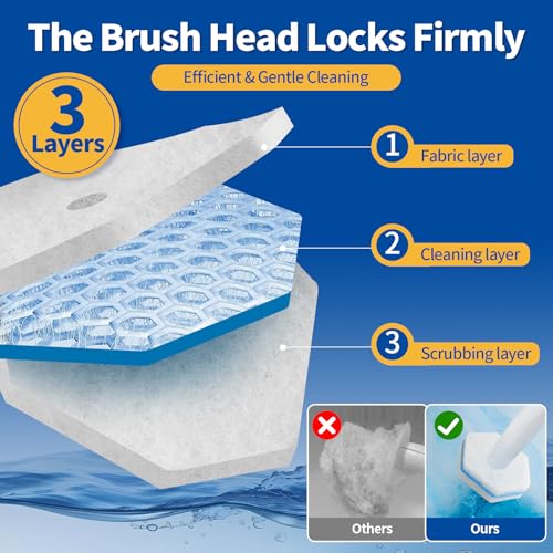 100 Count Toilet Bowl Wand Refills, Disposable Toilet Cleaner Refills, Disposable Wand Heads Compatible with Clorox and the Most Toilet Brushes,unscented - size: 1 Count (Pack of 100)