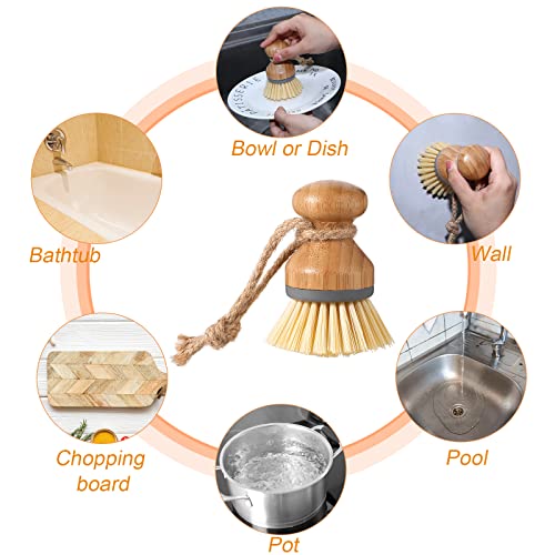 Zopeal 4 Pcs 16 oz Kitchen Soap Dispenser Set with Bamboo Tray and Dish Brush Plastic Soap Dispenser Set with Waterproof Labels for Hand Dish Lotion(Transparent) - color: Transparent