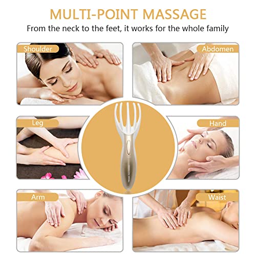 Electric Head Massager Neck Massage Octopus Scalp Stress Relax Spa Therapy Healing, Soft Resin Finger Gripper Claw Electronic Head Spa Vibration Scalp Massage Tool