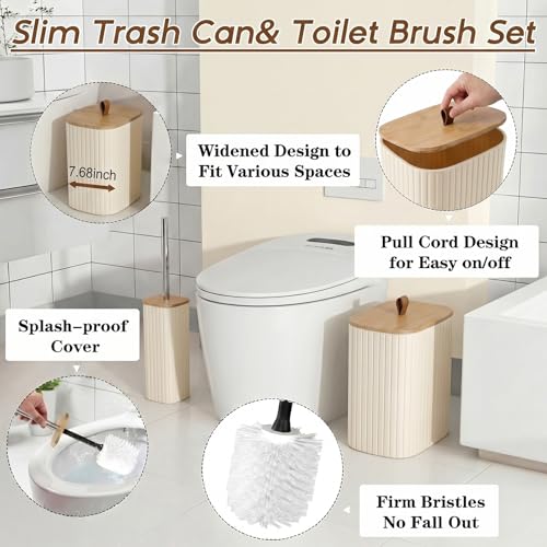 Bathroom Accessories Set - Bathroom Set with Shower Curtain and No Slip Rugs, Trash Can, Toilet Brush Holder Set, Soap Dispenser & Bath Towels - Stylish Bath Decor for Home, Apartment, Beige, 25PCS - color: Beige