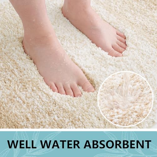 Arotive Bathroom Rugs Sets 2 Piece, Shaggy Soft and Absorbent Microfiber Bath Rugs, Machine Washable Dry Bath Mats for Bathroom, 47x20 and 24x16, Camel - color: Camel, size: 47" X 20" + 24" X 16"