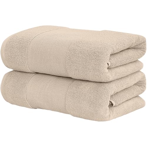 Modern Threads - Air Cloud 2-Pack 100% Zero-Twist Cotton Bath Sheet Set - Super Absorbent & Quick Dry - 500 GSM - Soft & Plush, Sand - color: Sand, size: 2-Pack Bath Sheet