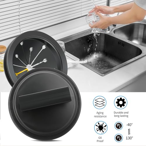 3 Inch Garbage Disposal Splash Guard with Garbage Disposal Cover for Sink, Rubber Garbage Disposal Drain Cover and Food Waste Disposal Splash Guard for Whirlaway, Waste King, and GE Models - color: Black 1+1