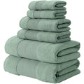 Modern Threads Air Cloud 6-Piece Towel Set - 100% Zero-Twist Cotton, 500 GSM, Quick Dry & Plush, Eucalyptus - color: Eucalyptus, size: 6 Pcs Towel Set