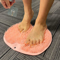 Shower Foot Scrubber Mat Back Washer Back Exfoliating Bath Wash Pad Wall Mounted Slip Suction Cups Foot Scrubber for Use in Shower Cups Foot Cleaner for Men and Women - color: Pink