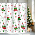 Winter Christmas Shower Curtain,Red Holiday Xmas Snowflake Shower Curtains for Kids Bathroom Decor Waterproof Fabric Shower Curtains Bathtub Decor with 12 Hooks 72 X 72 Inches