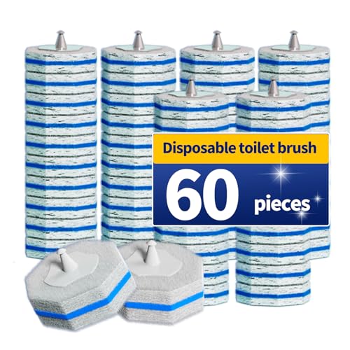 60PCS Toilet Wand Refills Compatible with Clorox Toilet Wand. Disposable Toilet Brush Refills. Bathroom Cleaning. Disposable Toilet Bowl. High-Density Disposable Toilet Brush Scrubber - style: 60 refflls（Without handle）