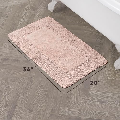 Laura Ashley Ruffle Border 100% Cotton Bath Rug, Blush Pink, 20"x 34" - color: Blush, size: 1'8" x 2'10" (Rectangular)