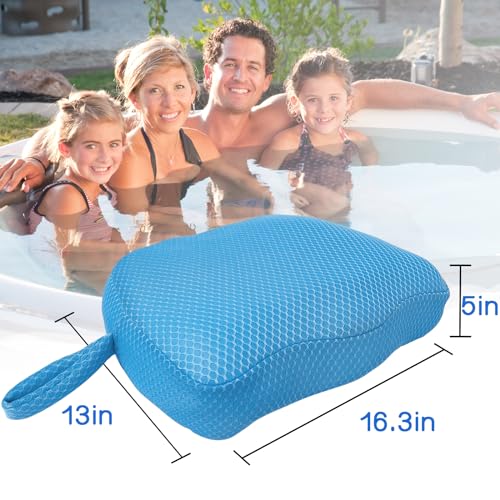Hot Tub Booster Seat for Adults, 5 Inch Thick Supportive Cushion with Non-Slip Bottom, Weighted for Quick Sink Without Float, Spa Booster Seat for Hot Tub (Including Inflatable), Pool, Bathtub - color: Blue