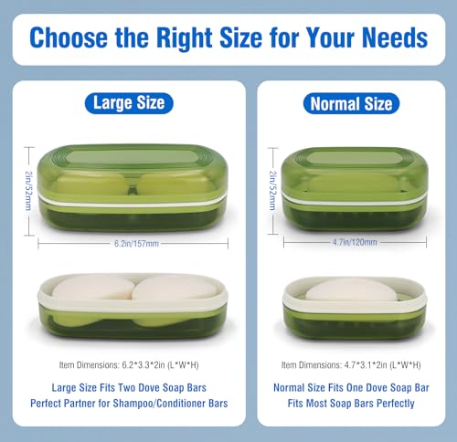 AIMAIAIMAI Soap Holder - Portable Travel Soap Case with Draining Layer - Perfect for Bathroom, Gym, Camping, Traveling (Green) - color: Green Style a